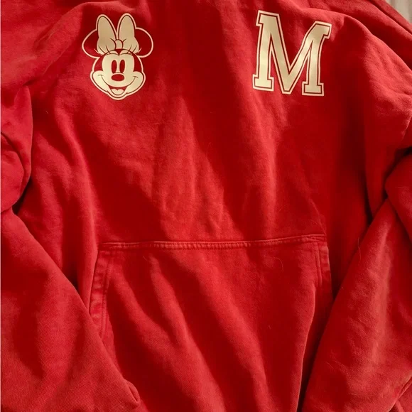 NWT Gap Disney Minnie Oversized Hoodie Red Varsity Fleece Sweatshirt Size M - Picture 2 of 4